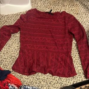 Women's Red Patterned Top